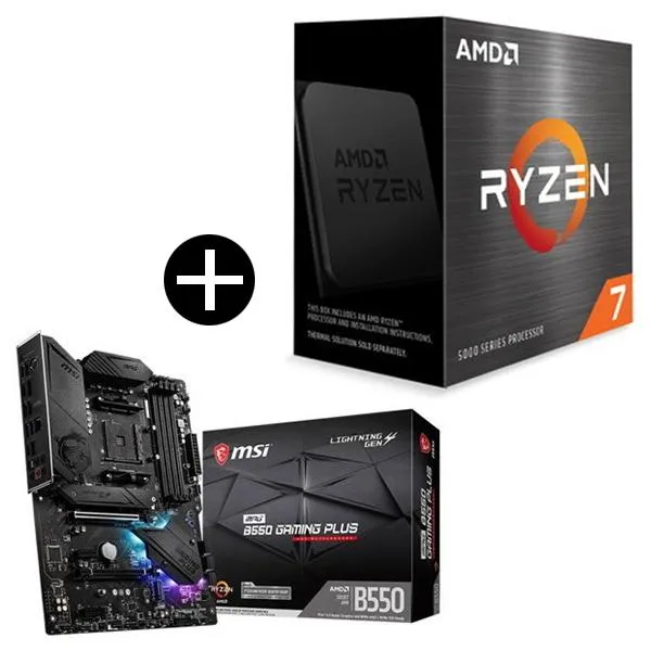 国内正規品 AMD Ryzen 7 5700X W/O Cooler CPU + MSI MPG B550 GAMING PLUS ATXマザーボード(AMD B550チップセット搭載) セット