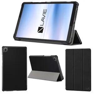 wisers LAVIE Tab T8 T0855/KAS PC-T0855KAS TAB08/H05 PC-TAB08H053 タブレットケース (ブラック) 8.7インチ 対応 (保護フィルム 付き/スリムタイプ) タブレットカバー 2025年 新型
