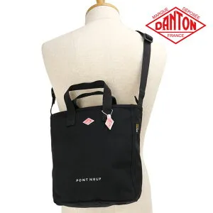 ダントン DANTON コーデュラキャンバス2WAYトートバッグ ポン・ヌフ [PONT NEUF SS26] CORDURA CANVAS 2WAY TOTE BAG メンズ・レディース ユニセックス 鞄 肩掛け ショルダーバッグ 黒 BLACK（WHITE） 正規取扱