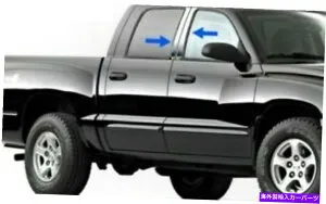 ドアピラー Dodge Dakota Crew Cab / Quad Cab 2000-2004用のステンレス鋼の柱ポスト4PC Stainless Steel Pillar Post 4PC For Dodge Dakota Crew Cab / Quad Cab 2000-2004【並行輸入品】