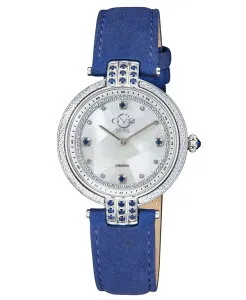 ジェビル レディース アクセサリー 腕時計 スエード Gevril Women's Matera Swiss Quartz Blue Italian Suede Strap Watch 35mm Blue ブルー