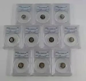 1990-S - 1999 ダイム 10C 90 年代セット すべて PCGS PR69DCAM 10 コイン ロット CB791