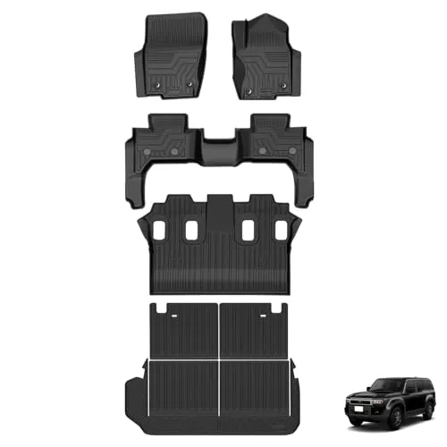 Virauto トヨタ 新型 ランドクルーザー 250系 7人乗り対応 3D フロアマット ラゲッジマット フルセット 2024年4月～ ランクル 250 GDJ250W TRJ250W LAND CRUISER 専用 分割式 トランクマット カーマット