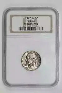 1942-D ジェファーソン ニッケル NGC MS67