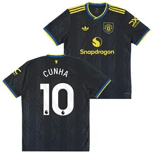 ●マンチェスターユナイテッド 25-26 サード 半袖 ユニフォーム No.10 クーニャ【adidas/アディダス】【サッカー ウエア レプリカユニフォーム】(KD4225/10C_WH)【店頭受取対応商品】【オフィシャル