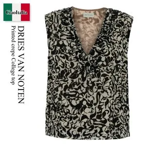 【数量限定・在庫限り・早い者勝ち！】 ドリス ヴァン ノッテン / Dries Van Noten Printed Crepe College Top / 2611307883006 / 2611307883006 900 / 2611307883006900 / トップスその他