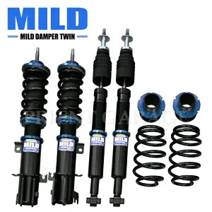 【MILD TWIN】 車高調キット SUZUKI MR52S/MR92S ハスラー専用 4WD マウントレス 減衰力20段調整 ブルー フルタップ 全長調整式 ローダウン サスペンション 【PGFK-MDTWK-NS034】 ライブラ マイルドダンパ