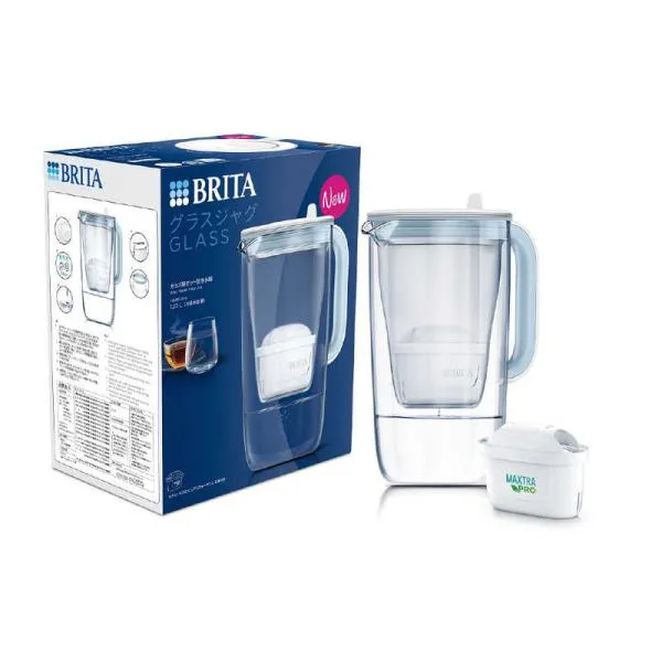 ブリタ ポット型浄水器グラスジャグ マクストラプロカートリッジ1個付 ライトブルー KBGJCB1M
