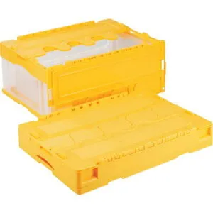 ■RISU 折りたたみコンテナー 607788 CF-S31NR黄/透明〔品番:CFS31NRYT〕【2780576:0】[送料別途見積り][法人・事業所限定][外直送][店頭受取不可]