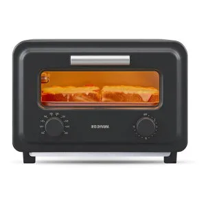 アイリスオーヤマ スチームカーボントースター SOT-201-B スチームトースター トースター 2枚 2枚焼き 小型 カーボントースター チャコール グレー シンプル おしゃれ