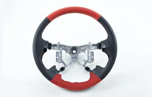 シュピーゲルアトレーワゴン S321G/S331G(H19.09～H29.10) ステアリング本革巻替キット 上下 黒革 横 黒革 ブルーステッチ