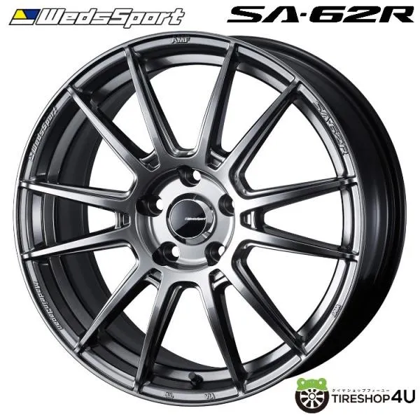 4本購入で送料無料 Weds Sport SA-62R SA62R 18x8.5J 5/100 +45 PSB プラチナシルバーブラック 1本価格 【代引き不可】