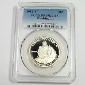 1982 S PCGS PR69 DCAM - ジョージ ワシントン 90% シルバー ハーフダラー 50c コイン 50530A
