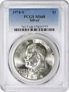 1974-S シルバー アイゼンハワー ドル アイク MS68 PCGS 68 ミントステート