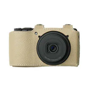 MR.STONE (受注生産) RICOH GRIV用 本革ケース ライトベージュ/白ステッチ PTBQ002