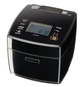 三菱 IHジャー炊飯器（5.5合炊き） 黒曜（こくよう） NJ-VS10H-B MITSUBISHI ダブル備長炭コート 熾火（おきび） 炊飯器 5.5合 [NJVS10HB]