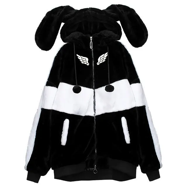 [マルイ]LISTEN FLAVOR うさ耳天使のファーブルゾン【BLACK】/LISTEN FLAVOR（LISTEN FLAVOR） ブラック