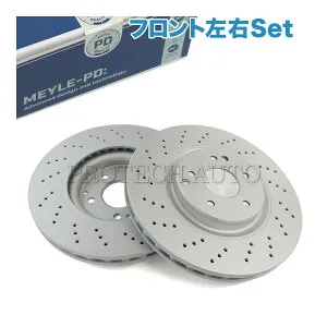 MEYLE製 ベンツ W209 C209 A209 CLK200KOMPRESSOR CLK350 フロント ドリルド ブレーキディスク ブレーキローター 左右セット 防錆仕様 203421131