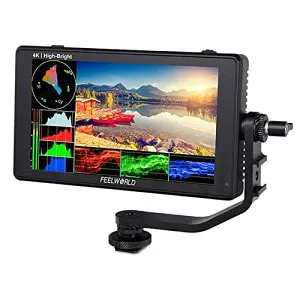 FEELWORLD LUT6E 外部モニター 6インチ 1600nit高輝度 3D LUT タッチスクリーン 波形ベクトル図RGBヒストグラム ビデオ・一眼レフカメラ用フィールド 1920X1080 IPS 4K HDMI入力出力