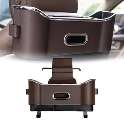 車用収納ボックス と互換性のあるトヨタハリアー60系 3代目 ZSU60W ASU60W AVU65W （2013年-2020年） 対応車用多機能収納ボッ 5-in-1多機能 デッドスペース活用 クス ティッシュケース ドリンクホルダー 車用シートバック収