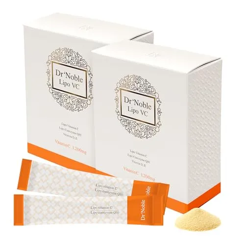 Dr.Noble（ドクターノーブル）リポソームビタミンC 1200mg 【栄養機能食品】ビタミンD・ビタミンE /リポソームコエンザイムQ10配合 国内GMP認定工場 2箱60包