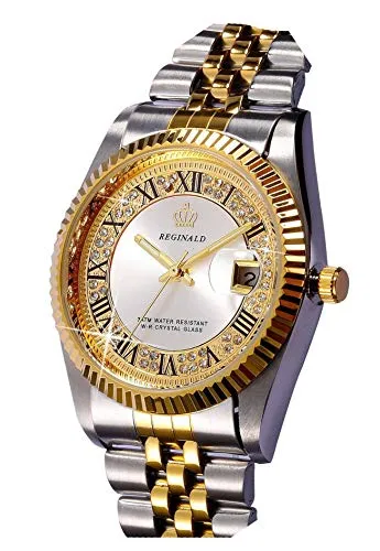 Fanmis Men Automatic MechanicalステンレススチールLuminous Moon PhaseスケルトンMilitary Watchシルバーホワイト