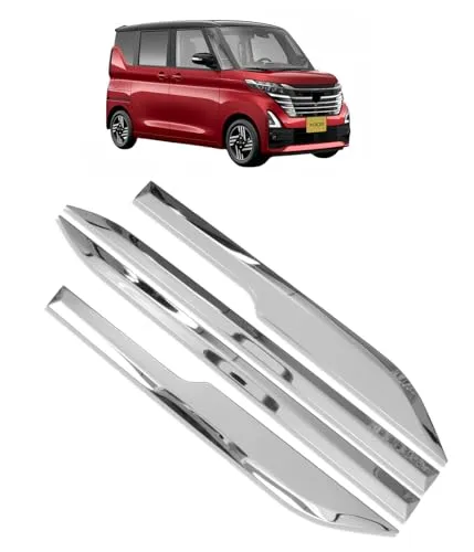 【Super Car Shop】SUS304 ステンレス製 鏡面仕上げ メッキ 傷付き防止サイド ドア アンダー モール サイド ドアガーニッシュ メッキ カスタム パーツ ドレスアップ アクセサリールークス 40系 専用 For ROOX B45A/B4