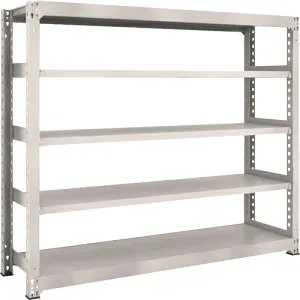 ★[スチール製中量ボルトレス棚]トラスコ中山（株） TRUSCO スチールラック M3型中量棚 1800×471×H1500 5段 単体 ネオグレー M3-5655 1S【505-9364】【代引不可商品】