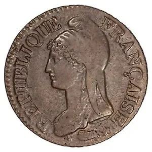 フランス 5 サンタイム ラン 5 A デュプレ ラージ モジュール XF+ コイン コッパー