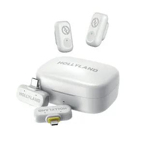 Hollyland(ホーリーランド) LARK A1 コンボ ワイヤレスマイク アイボリーホワイト 送信機 x2 + USB-C受信機 + Lightning受信機 + 充電ケースセット Lark A1 Combo (Ivory White)