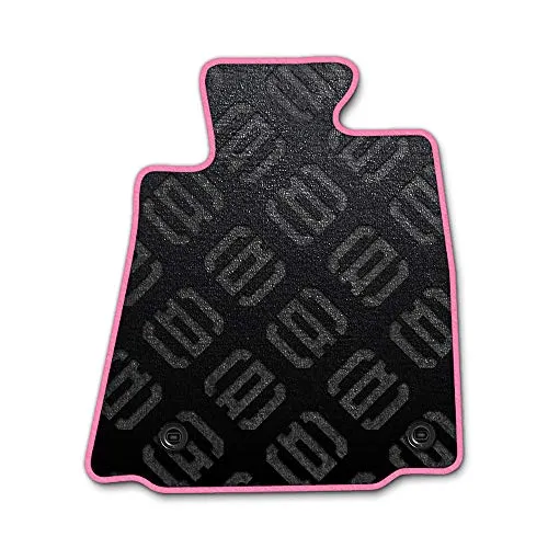 DAD ギャルソン D.A.D エグゼクティブ フロアマット NISSAN （ ニッサン ） RASHEEN ラシーンRFNB14/RHNB14/RKNB14 1台分 GARSON モノグラムデザインブラック/オーバーロック（ふちどり）カラー ： ピンク/