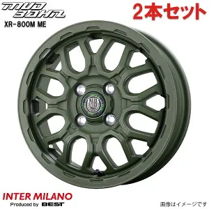 アルミホイール フレアワゴン カスタムスタイル MM42S マツダ インターミラノ マッドバーン XR-800M ME 2本 14インチ 4穴 【14×4.5J 4-100 INSET45 チッピンググリーン(CGR)】