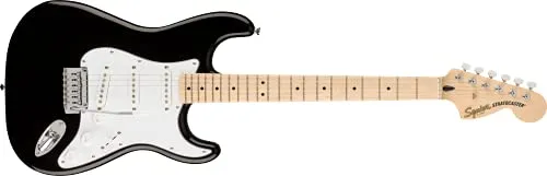 Squier by Fender エレキギター Affinity Series? StratocasterR, Maple Fingerboard, White Pickguard, Black ソフトケース付き
