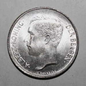 S8-ベルギー 2フラン 1912年 ブリリアント 未流通銀貨 Der Belgen -Albert