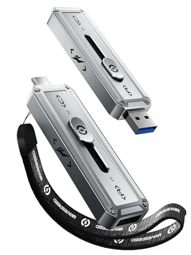MOVE SPEED 256GB USBドライブ 2,000MB/秒 TLC 信頼性の高い転送 ポータブル SSD USB 3.2 Gen2x2 + Type C 電話/Windows/Mac用クールUSBドライブ (SP20)