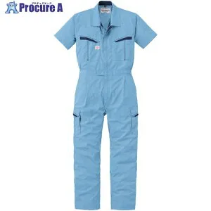 AUTO-BI SS(春夏)モデル 半袖つなぎ服8901-004スカイブルー-M 8901-004-M 1着 ■▼136-9606 【送料都度見積】