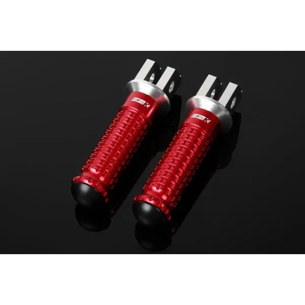 アルミ削り出しステップ スタンダードタイプ（取付部 シルバー/ステップバー レッド） SSK SPEEDRA（スピードラ） Ninja400R（ニンジャ）11～13年