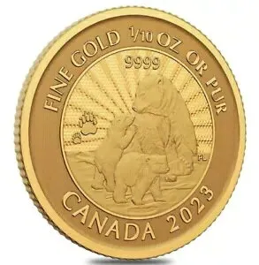 2023 カナダ 1/10 オンス ゴールド The Majestic Polar Bear and Cubs コイン (分析中)