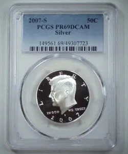 2007-S 50セント ケネディ ハーフダラー PCGS PR69DCAM 90% シルバー 24lult0605