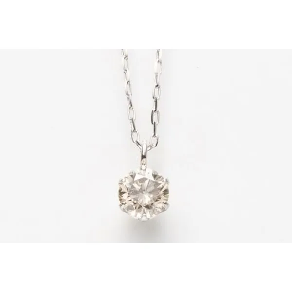 Courage Ailes PDA-1504PT [ネックレス 天然ダイヤモンド ブラウンダイヤ Pt850 Pt900 プラチナ 0.2ctup 一粒ダイヤ シャンパン ペンダント (結婚記念日 誕生日 華奢 シンプル 6本爪)]