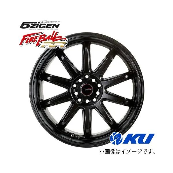 5ZIGEN FIREBALL RR size18inch×7.5J +47 5穴 PCD100 MATT BLACK 品番:FIR8754750MB