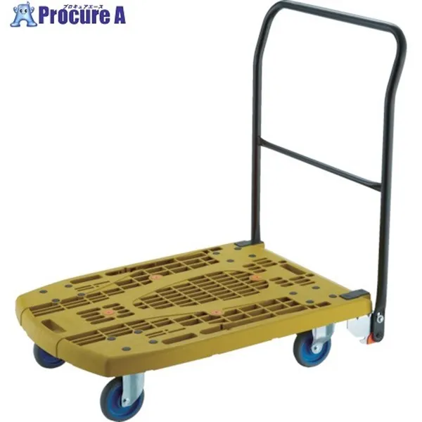 TRUSCO 樹脂台車 カルティオビッグフラット 回転 900X600 4輪自在 オリーブ MPK-906F2J-OG 1台 トラスコ中山(株) ◇