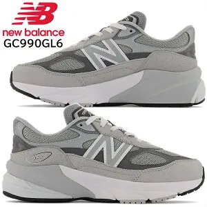[ ポイント5倍&最大2000円OFFクーポン ] NEW BALANCE GC990GL6 GREY ニューバランス GC990 V6 グレー スニーカー レディース ガールズ KIDS MEDIUM ミディアム 990 GRAY