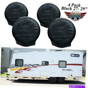Wheel Covers Set of 4 4 27「-29」ホイールタイヤカバーRVトレーラーのためにキャンピングカー車のトラック2Bのセット Set Of 4 27-29 Wheel Tire Covers For RV Trailer Camper Car Truck 2B 【並行輸入品】