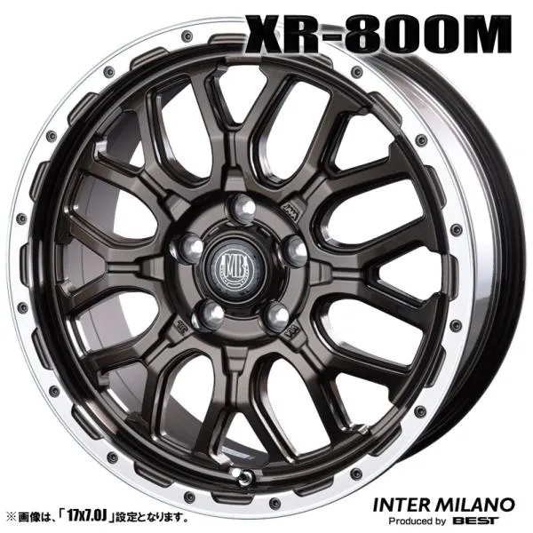 4本セット MUDBAHN マッドバーン XR-800M 17インチ リム幅7.0J インセット+48 5穴 PCD114.3 グロスブロンズ/リムポリッシュ 【法人宛て発送の場合、送料無料】