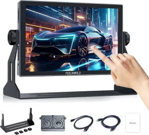 FEELWORLD S10 10インチ12G-SDI HDMI 2.0カメラフィールドモニタ高輝度1200 nitタッチスクリーン 16チャネルオーディオメータレベル 3 D LUTサイクル出力、HDRモニター