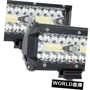 LEDライトバー 2x 7 オフロード4WD SUVドライビングランプのための400W LEDワークライトバーフラッドスポットビーム 2x 7 400W LED Work Light Bar Flood Spot Beam For Offroad 4WD SUV Driving Lamp 【並行輸入品】
