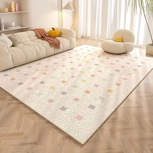 BK&MF モダンラグジュアリー フェイクカシミア ラグ 低反毛 柔らか 滑り止め 玄関マット 洗濯可能 大型インドアカーペット リビング 寝室 ソファー用,C,100x200cm(39x79inch)