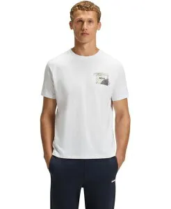 ヒューゴボス メンズ トップス Tシャツ Hugo Boss Men's Decorative Reflective Relaxed-Fit T-Shirt White ホワイト