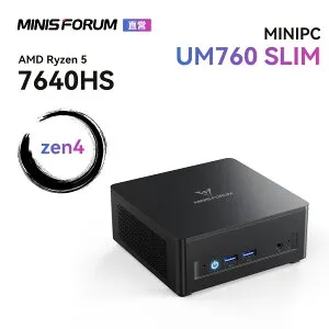 【★20％クーポン】MINISFORUM UM760Slim ミニpc AMD Ryzen 5 7640HS DDR5-5600MHz 16GB/32GB 1TB SSD HDMI2.1 |DP1.4|USB4 4K@60Hz トリプルディスプレイ出力 ミニパソコン